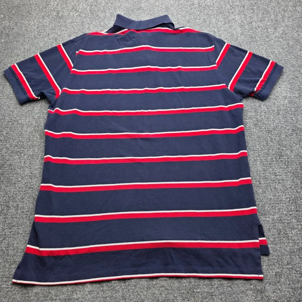 Polo Ralph‎ Lauren Shirt Mens XL Blue Red White Striped Short Sleeve Pique Polo